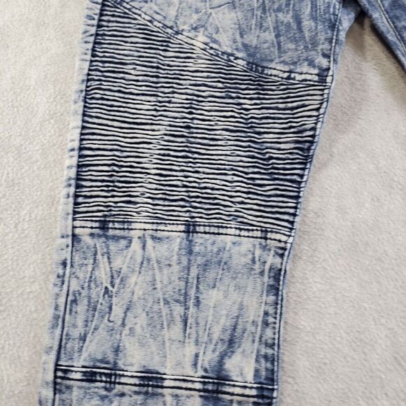 Brooklyn Xpress Jeans Mens 36x34 Blue Denim Stretch Flat Front Straight Leg Logo - Picture 5 of 9